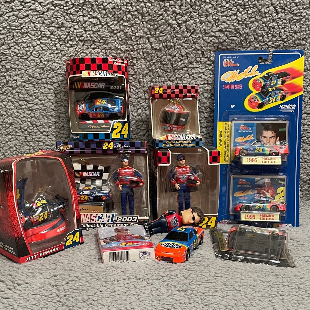 NASCAR 24 Jeff Gordon Ornaments Car and Figure Collection LOT